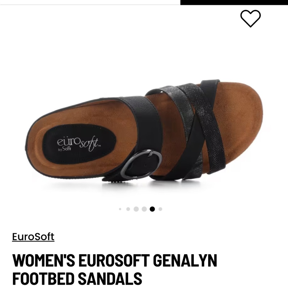 EuroSoft Women's Genalyn Black Sandals - like new!